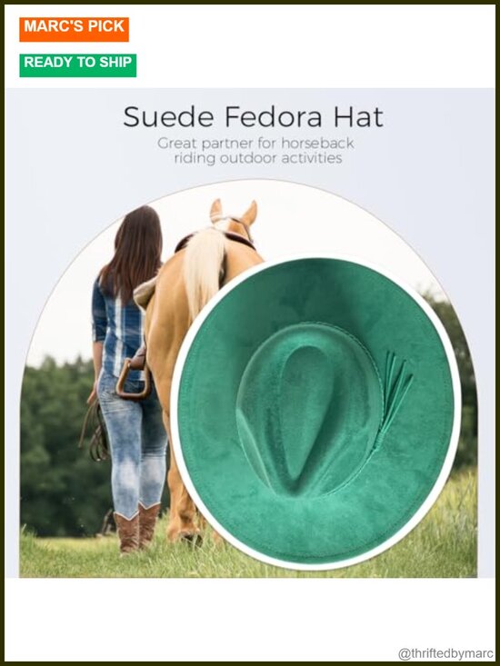 Wide Brim Felt Panama Fedora Hat with Adjustable Strap main image 5